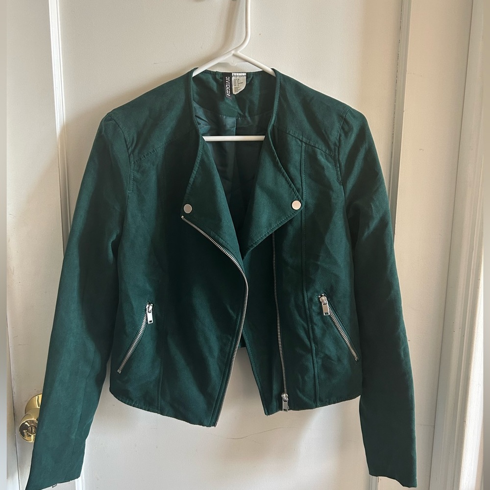 ASO Lydia Martin Green Faux Suede Divided H&M Jacket